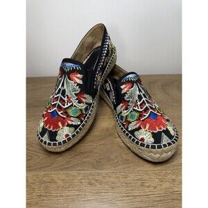Johnny Was Biya JWLA Catopsia Embroidered Espadrilles Slip On Loafers EU 41